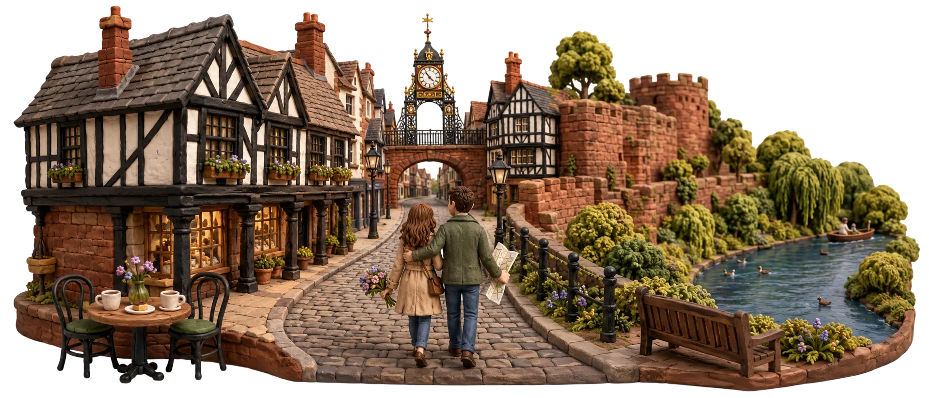 Illustrated guide to things to do in Chester for couples